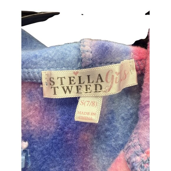 Stella Tweed Girls Small Tie Dye Zip Up Jacket Pink Purple Blue Hoodie - Picture 3 of 7